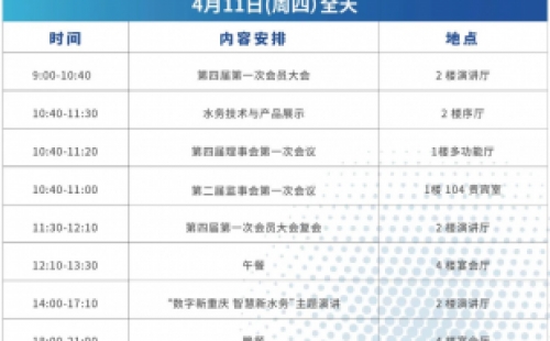 【4月10-12日 重慶】重慶市城鎮供水排水行業協會第四屆第一次會員大會